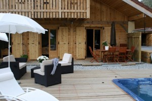 L'appartement Andromède vu depuis la terrasse du spa
