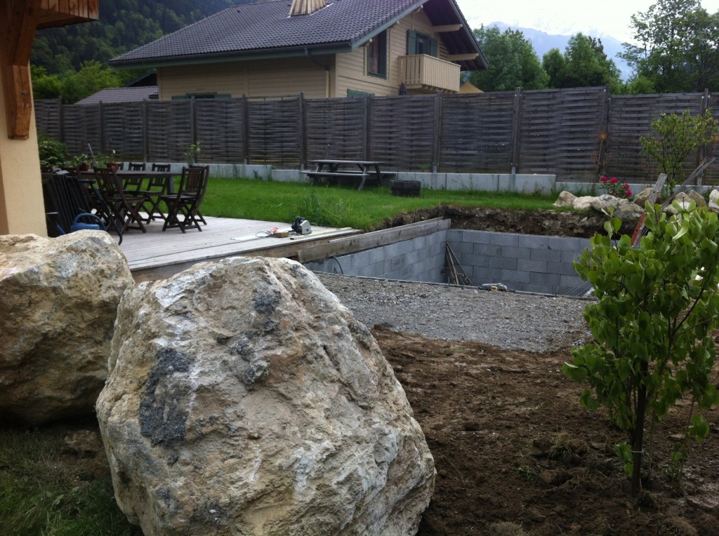 Emplacement du spa de nage au chalet La Grande Ourse